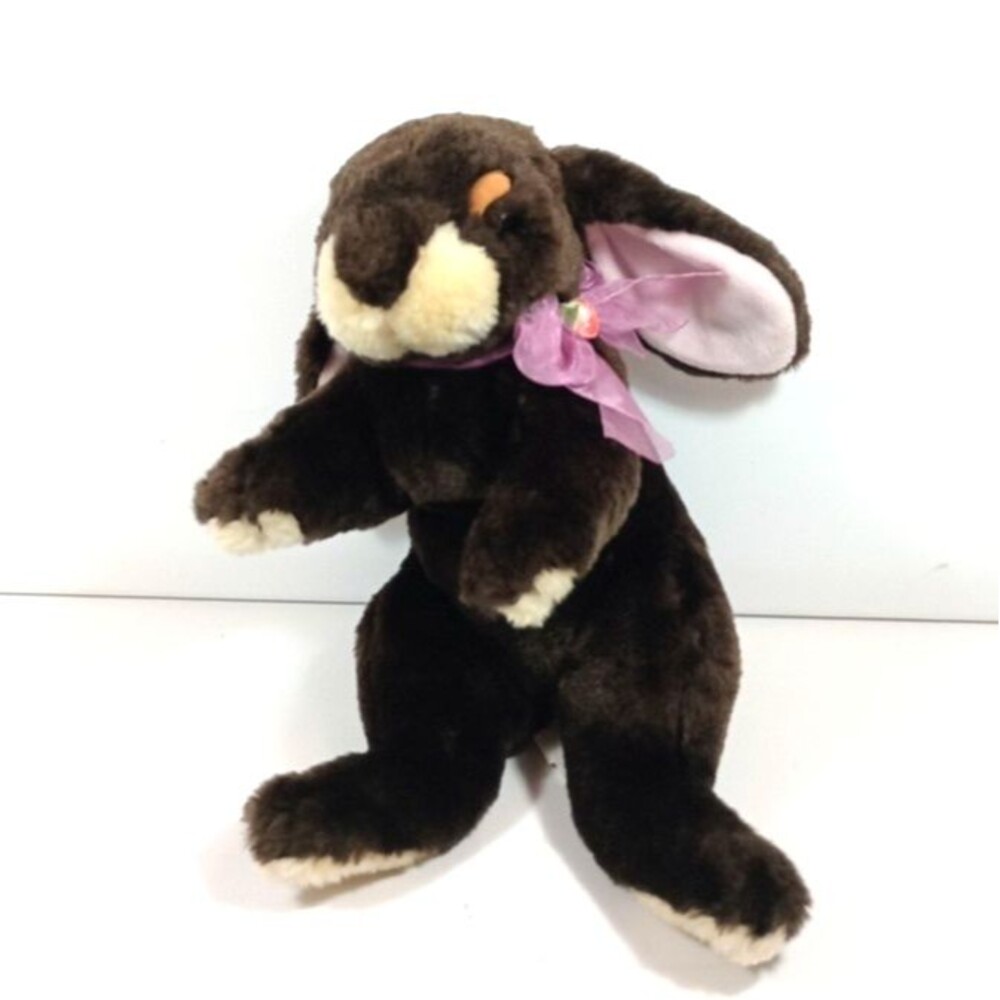 VTG 2003 Commonwealth Brown Bunny Plush Stuffed Animal Rabbit Pink Bow Easter